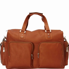 Grab Save Today Piel Leather Multi Pocket Carry On Duffle Bag