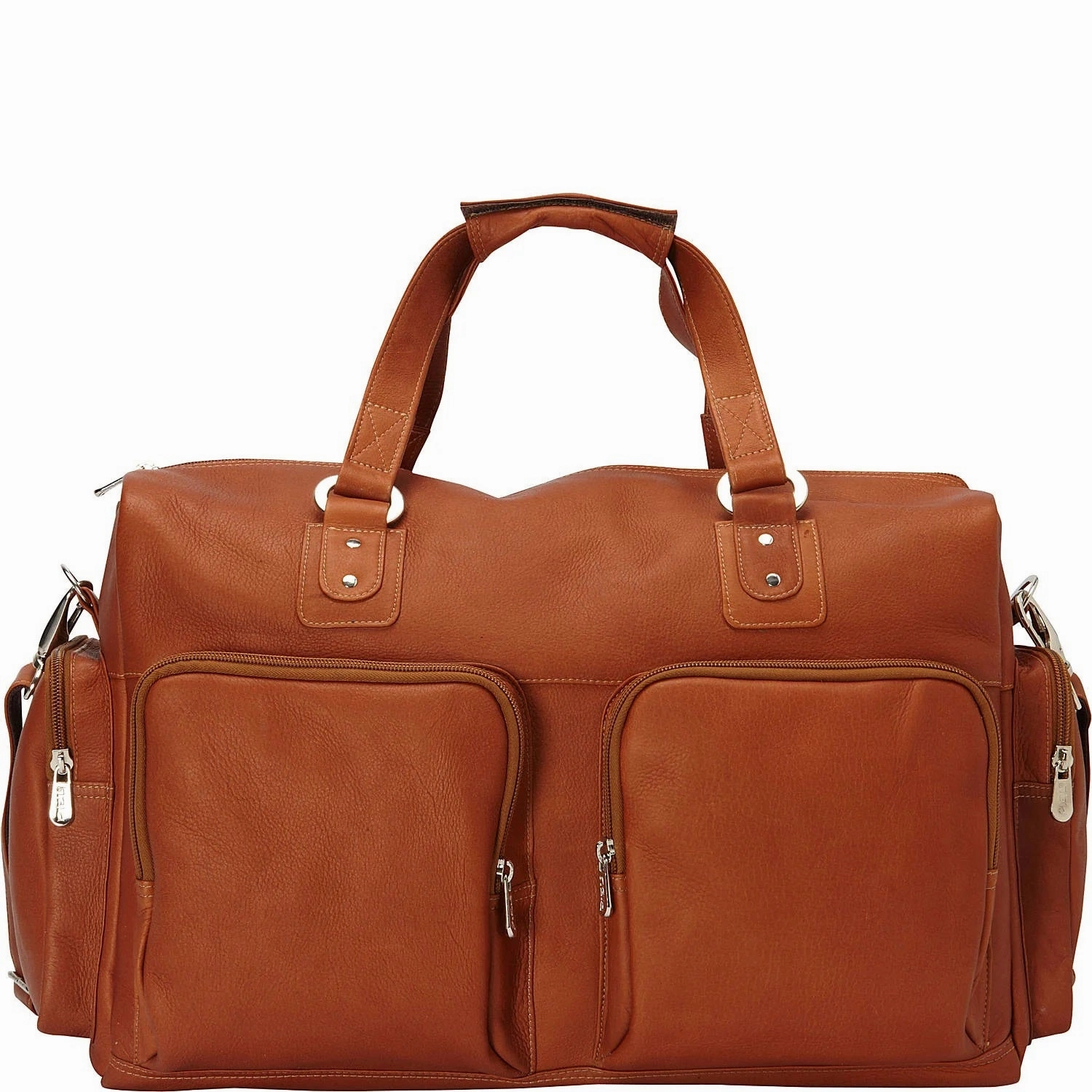 Grab Save Today Piel Leather Multi Pocket Carry On Duffle Bag