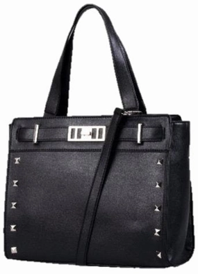 Pierre Cardin Abbey Studded Satchel Handbag | Black Todays Mega Savings