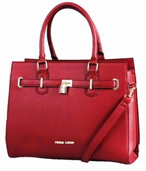 Save Big Today GiftWorthy Sale Pierre Cardin Becky Structured Satchel Handbag | Red