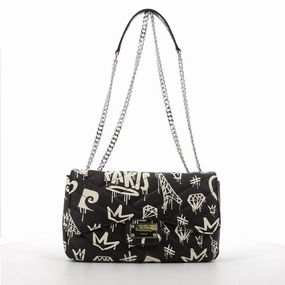 Pierre Cardin Cassidy Chain Bag | Black With White Print Online Deal Frenzy