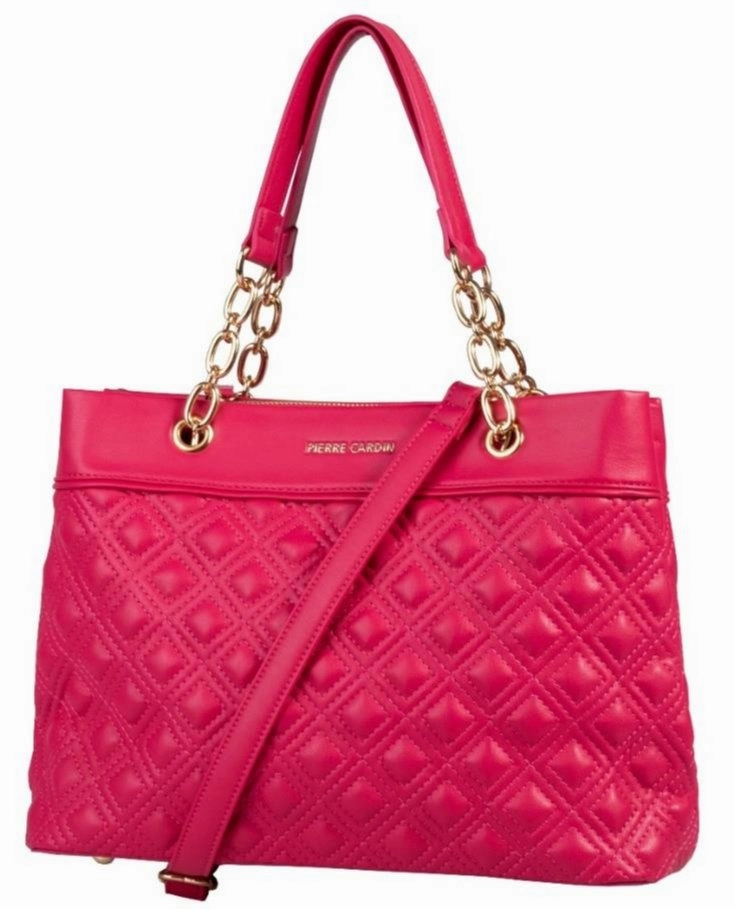 Pierre Cardin Kylie Chain Quilted Satchel Handbag | Pink Limited Stock Deals