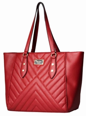 Today Only Steal Pierre Cardin Noni Quilted Tote Handbag | Red