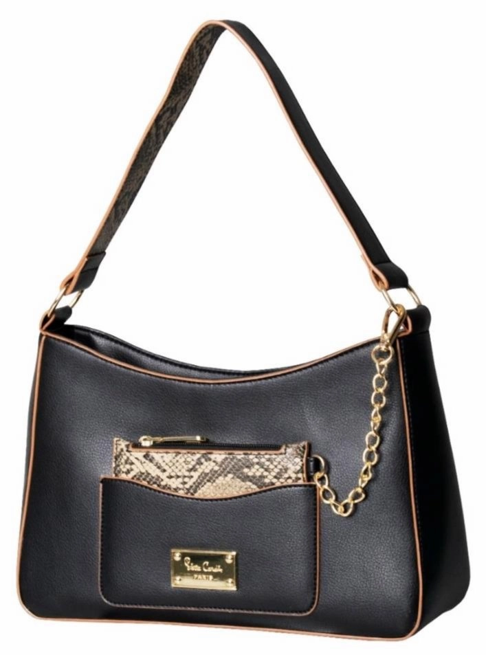Dont Miss Big Savings Exclusive Deal Inside Pierre Cardin Nydia Hobo Handbag With Chain Pouch | Black