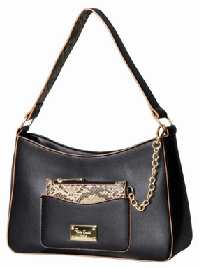 Dont Miss Big Savings Exclusive Deal Inside Pierre Cardin Nydia Hobo Handbag With Chain Pouch | Black