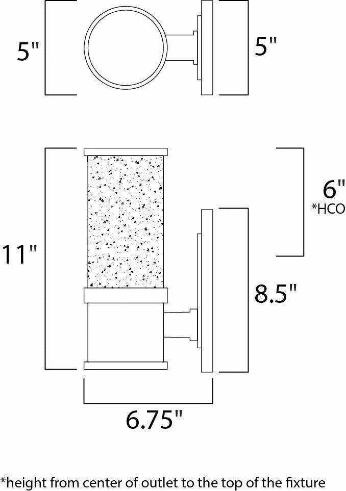 Pillar LED Outdoor Wall Sconce Galaxy Black