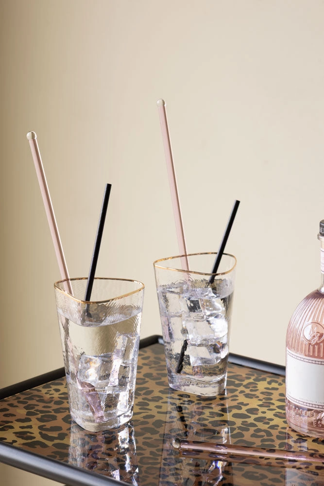 Pink Glass Cocktail Stirrer