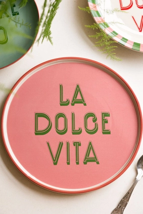 Pink La Dolce Vita Plateoutdoor patio dining furniture set