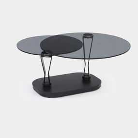 Plato - Swivel Coffee Table Smoked Glassoutdoor coffee table for patio or lounge