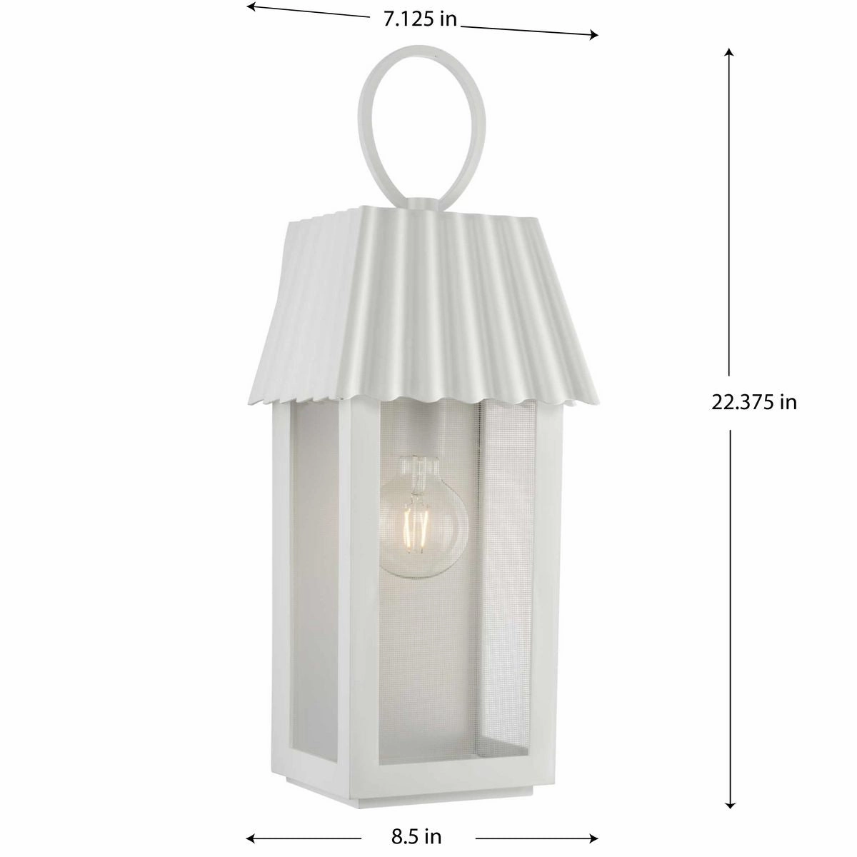 Point Dume-Hook Pond One Light Outdoor Wall Lantern Shelter White