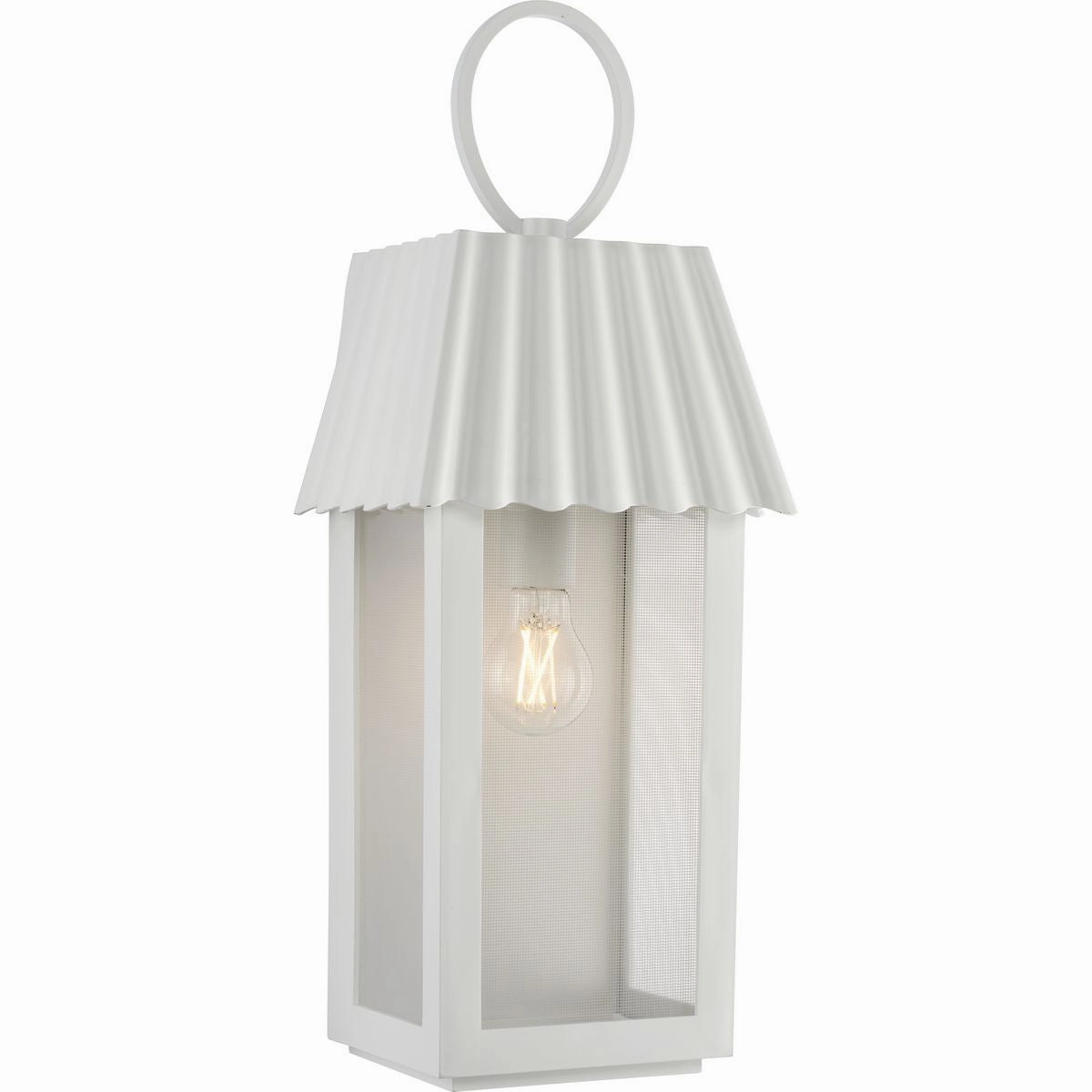 Point Dume-Hook Pond One Light Outdoor Wall Lantern Shelter White