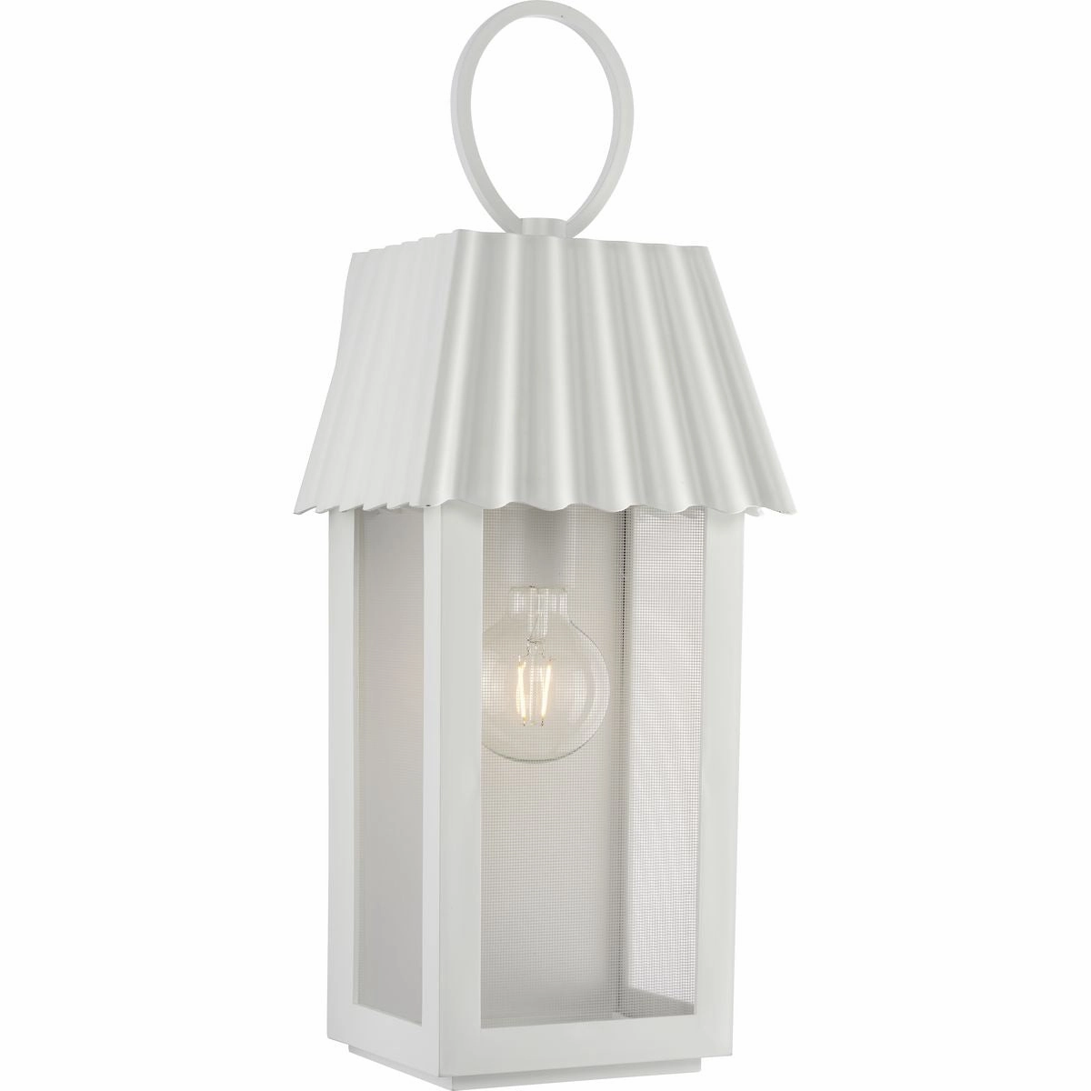 Point Dume-Hook Pond One Light Outdoor Wall Lantern Shelter White