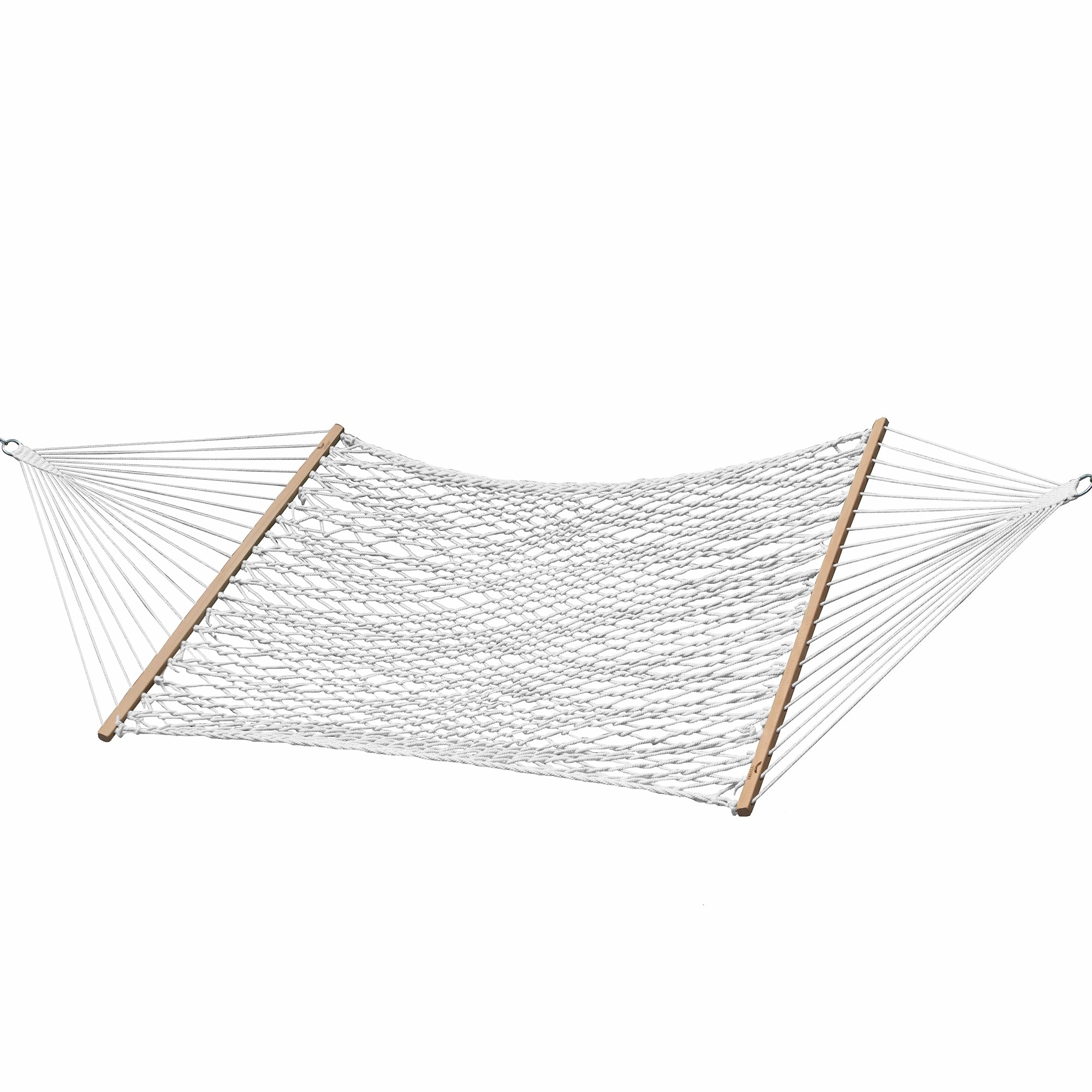 Polyester Rope Spreader Bar Hammock  - White outdoor hammock with stand and canopy