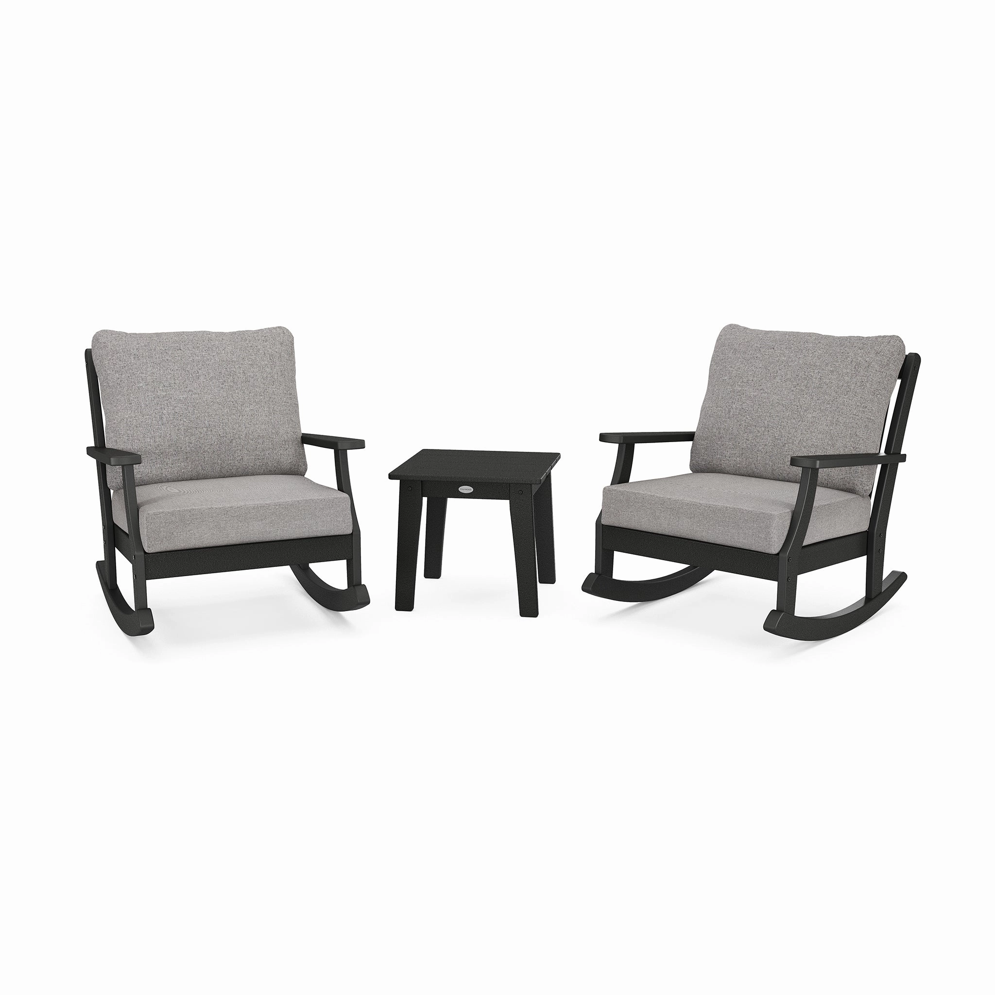 POLYWOOD Braxton 3-Piece Deep Seating Rocker Setoutdoor rocking chair for porch or garden