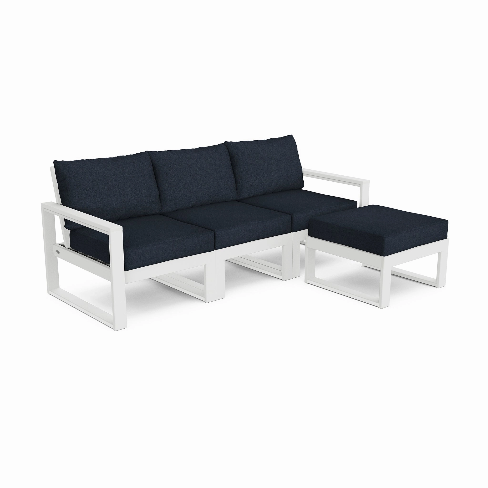 POLYWOOD EDGE 4-Piece Modular Deep Seating Set with Ottoman