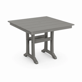 POLYWOOD Farmhouse Trestle 37" Dining Tableoutdoor dining table for 4-6 people