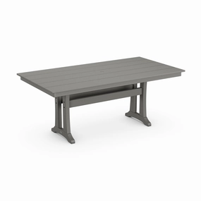 POLYWOOD Farmhouse Trestle 37" x 72" Dining Tableoutdoor dining table for 4-6 people
