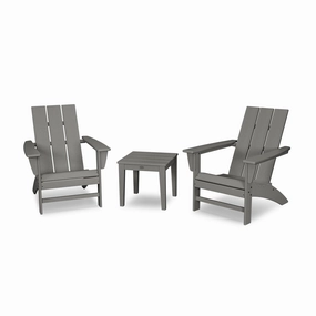 POLYWOOD Modern Adirondack 3-Piece SetAdirondack chair set with side table