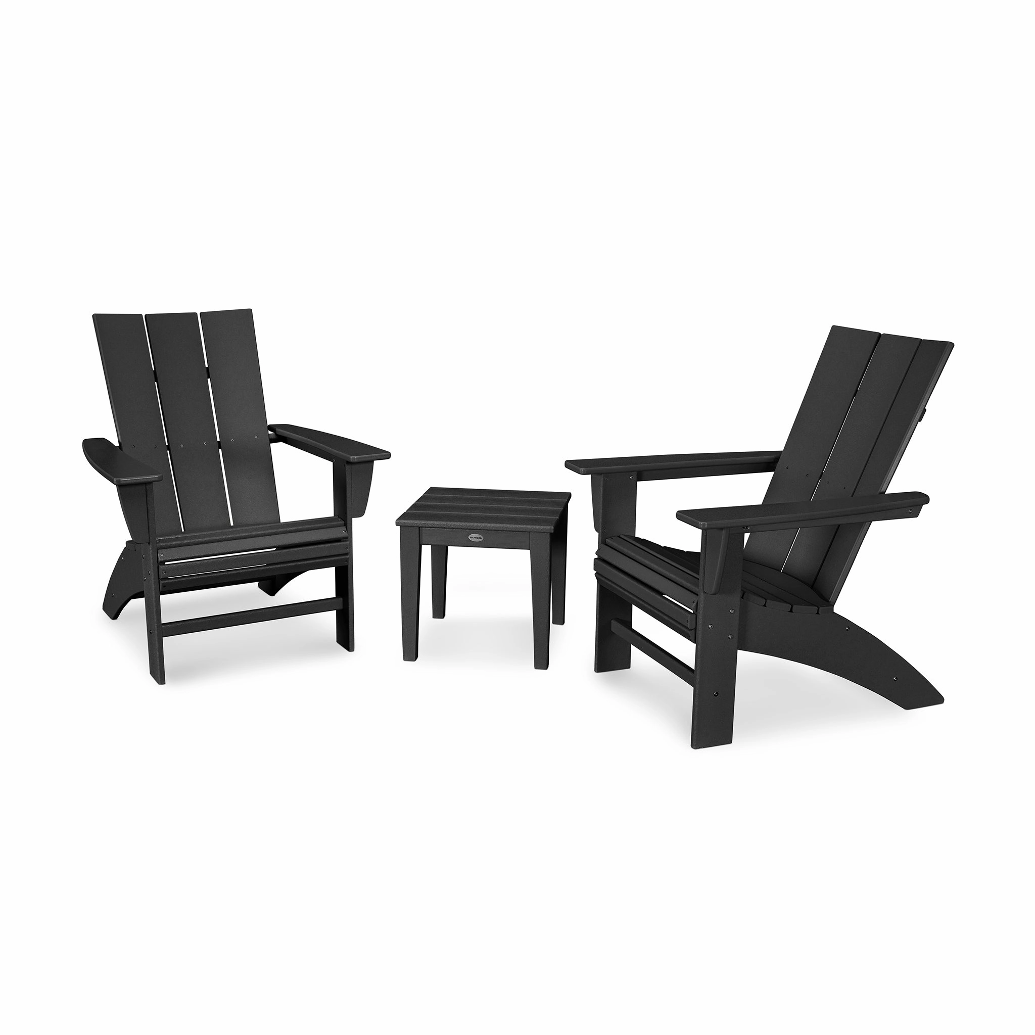 POLYWOOD Modern Curveback Adirondack 3-Piece Set