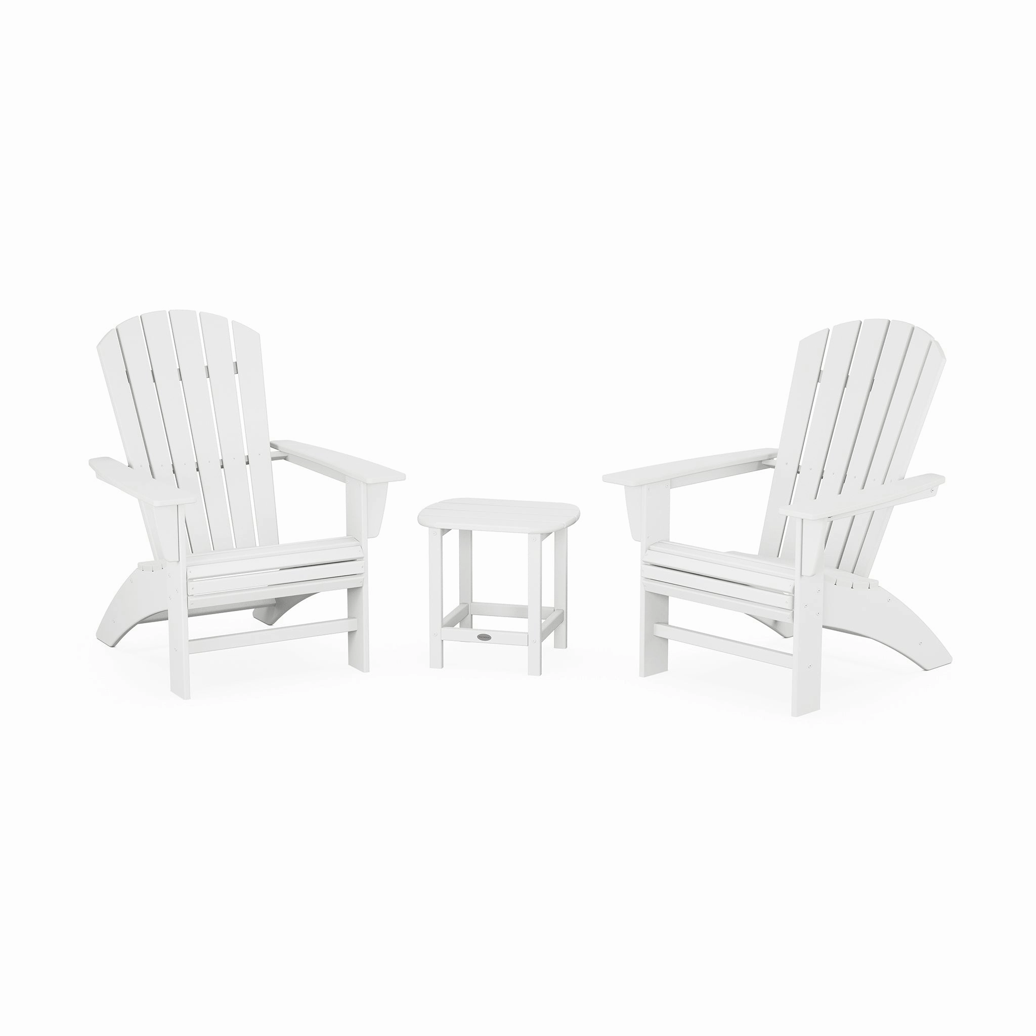 POLYWOOD Nautical 3-Piece Curveback Adirondack Set
