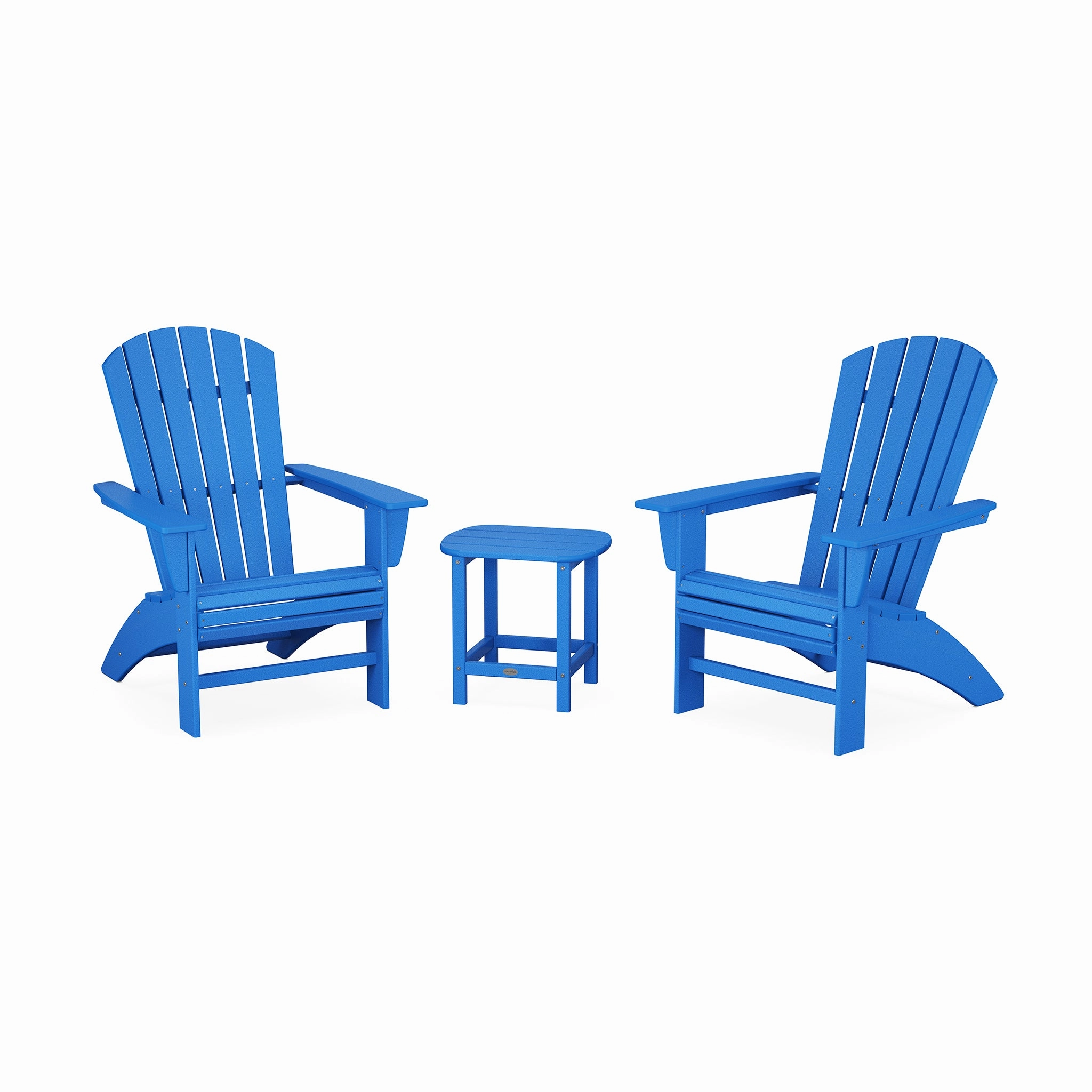 POLYWOOD Nautical 3-Piece Curveback Adirondack Set