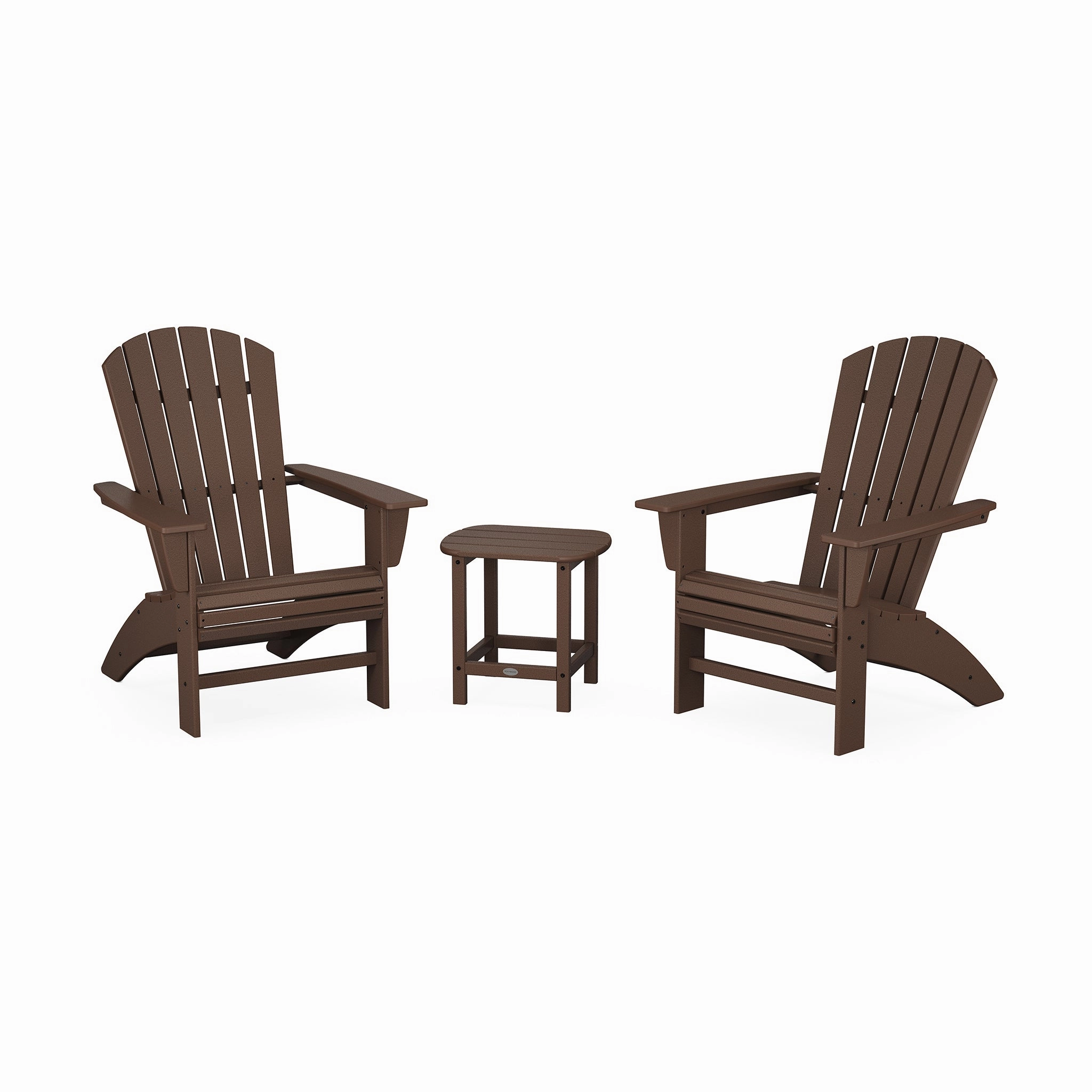 POLYWOOD Nautical 3-Piece Curveback Adirondack Set