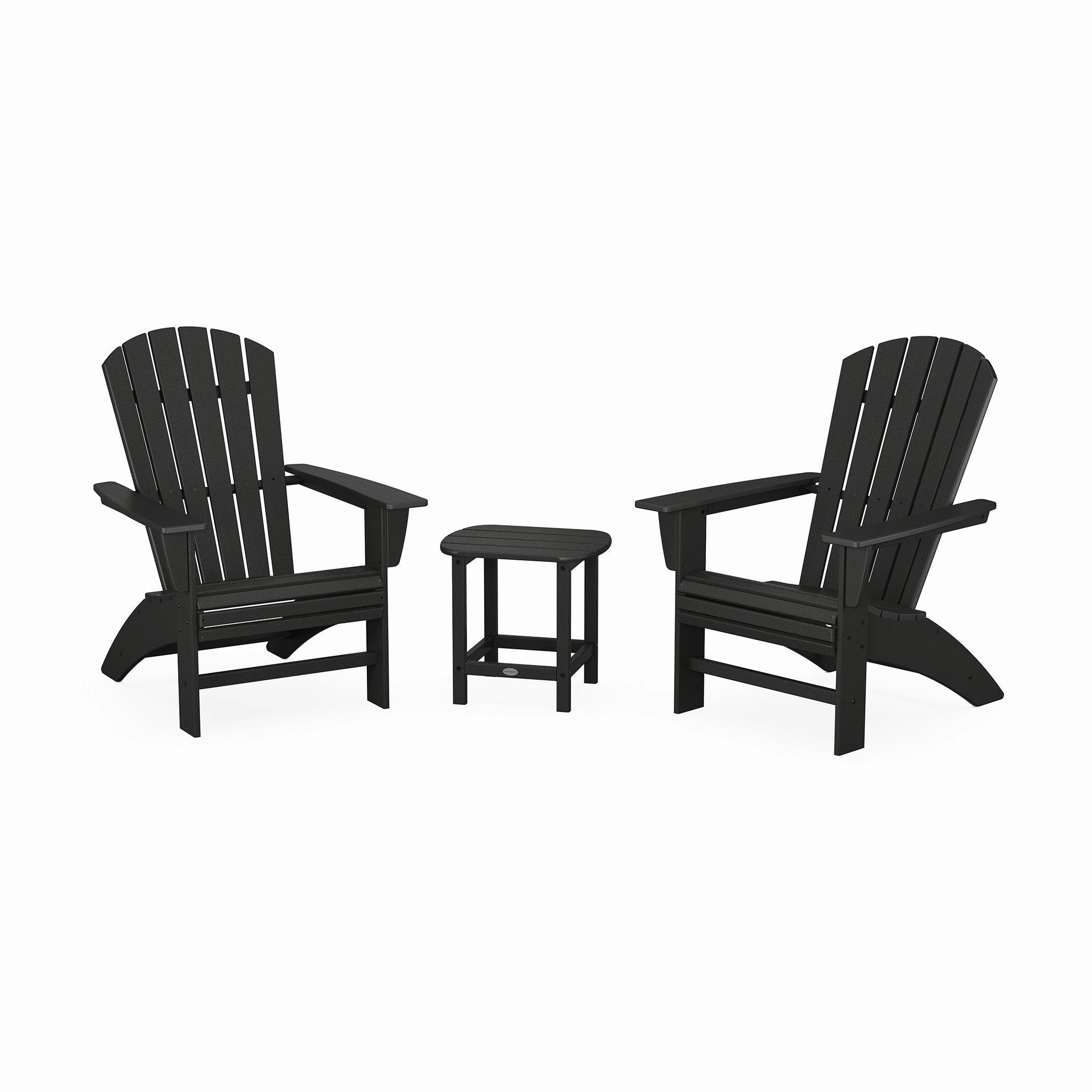 POLYWOOD Nautical 3-Piece Curveback Adirondack Set