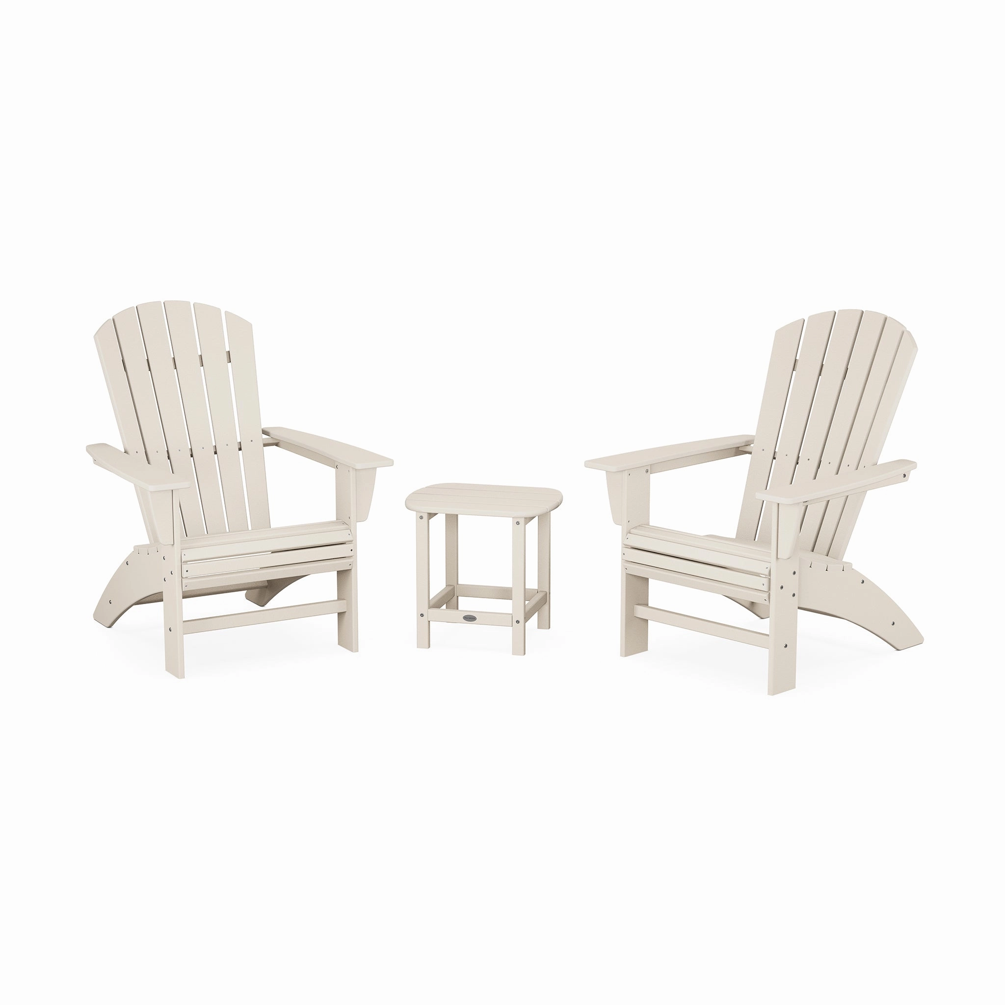 POLYWOOD Nautical 3-Piece Curveback Adirondack Set