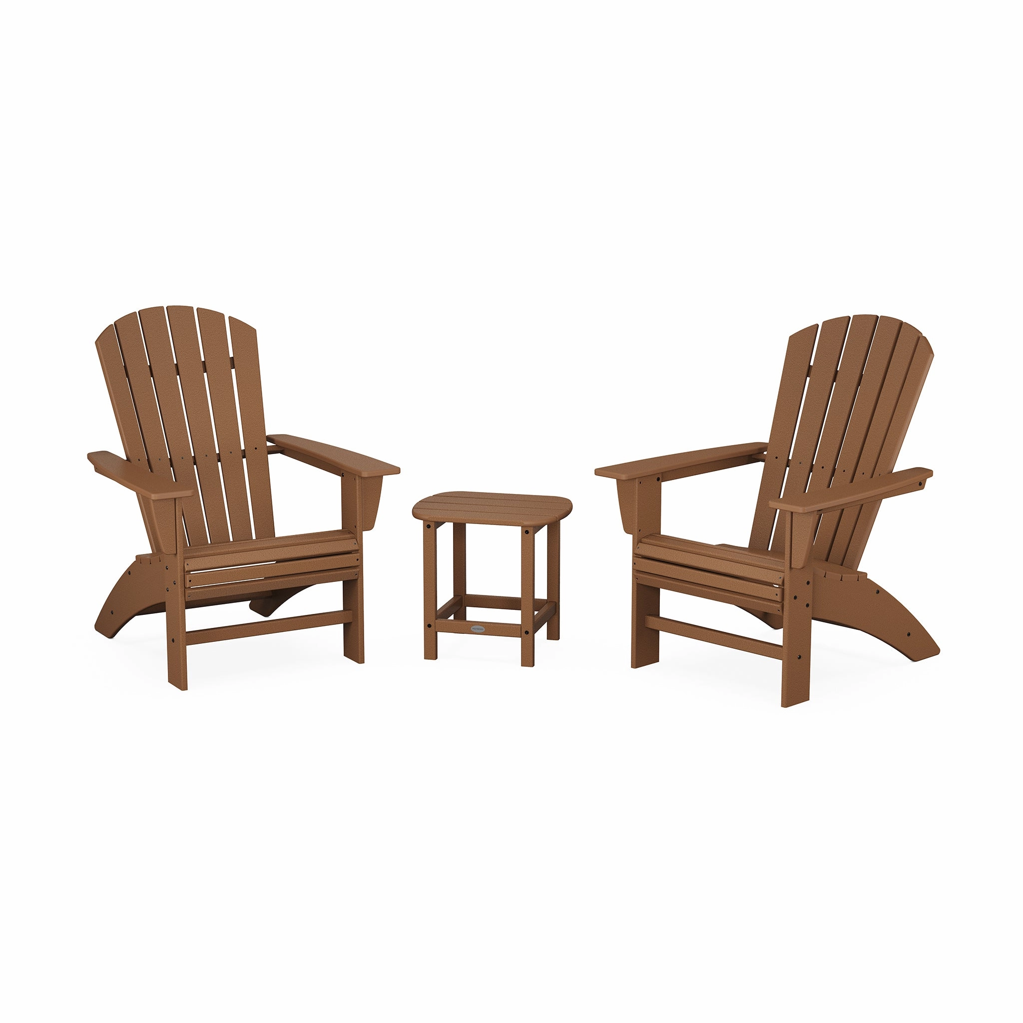 POLYWOOD Nautical 3-Piece Curveback Adirondack Set