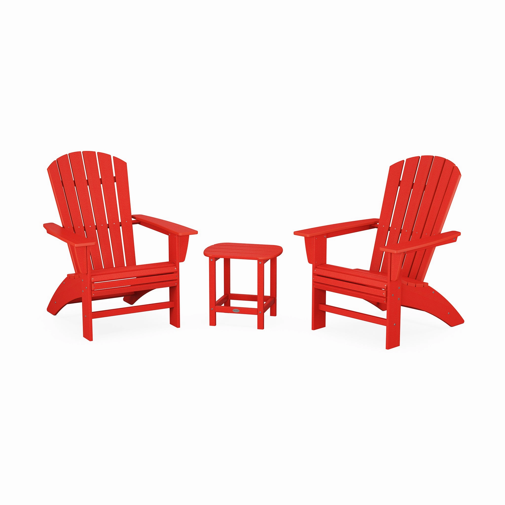 POLYWOOD Nautical 3-Piece Curveback Adirondack Set