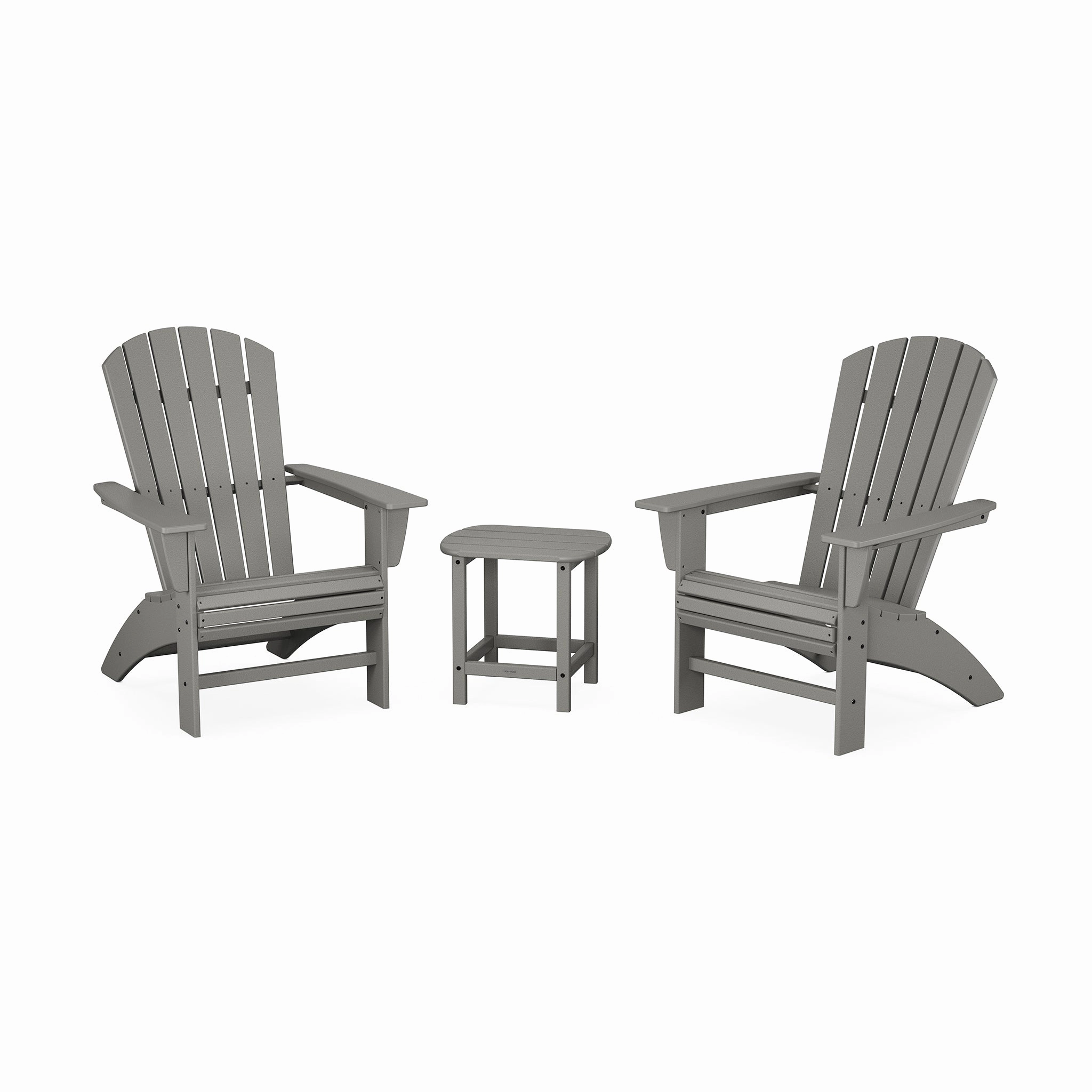 POLYWOOD Nautical 3-Piece Curveback Adirondack Setclassic Adirondack outdoor chair