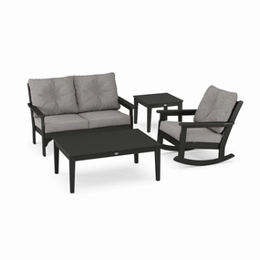 POLYWOOD Vineyard 4-Piece Deep Seating Rocker Setoutdoor patio furniture set