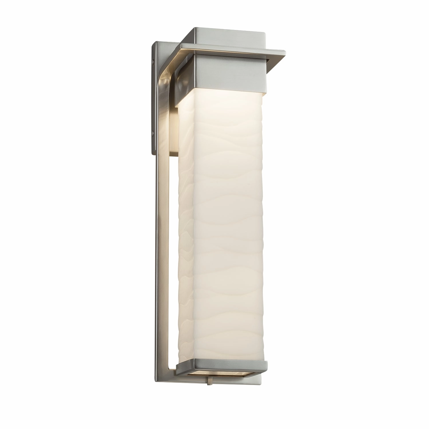 Porcelina LED Outdoor Wall Sconce Brushed NickelOutdoor wall sconces with motion sensor