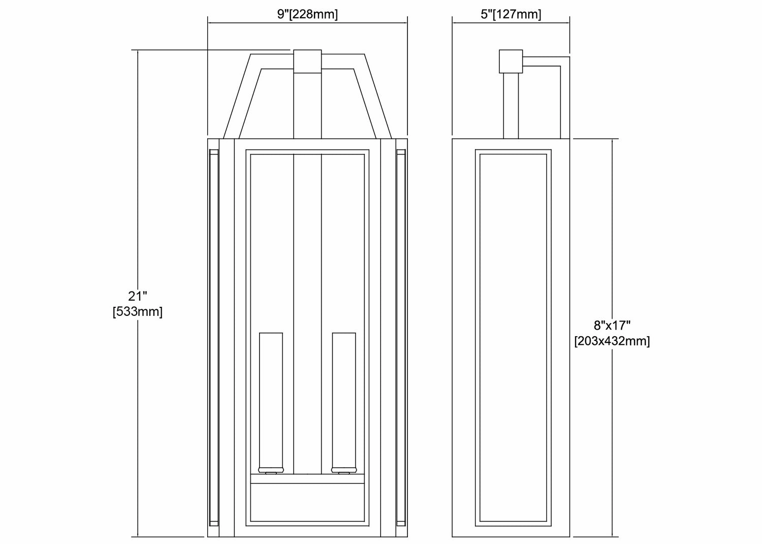 Portico Two Light Outdoor Wall Sconce Charcoal