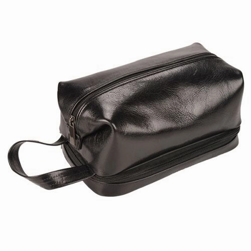 Adpel Italian Leather Toiletry Bag | Black Today Only Special Mega Online Discount