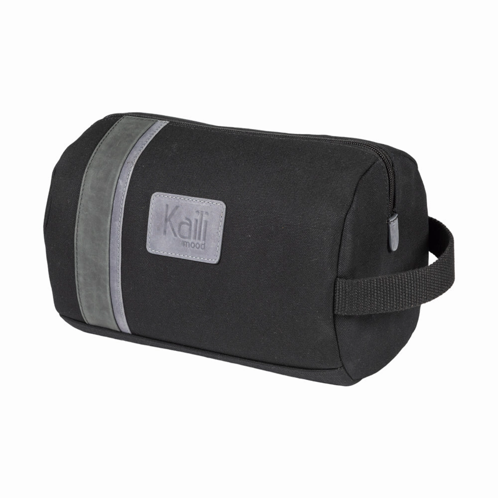 Dont Miss Out Trending Hot Deal Kaili Mood Toiletries Bag Canvas Leather Black