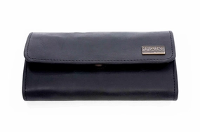 Tan Leather Goods - Lauren Leather Ladies Wallet | Black Hot Pick Deal