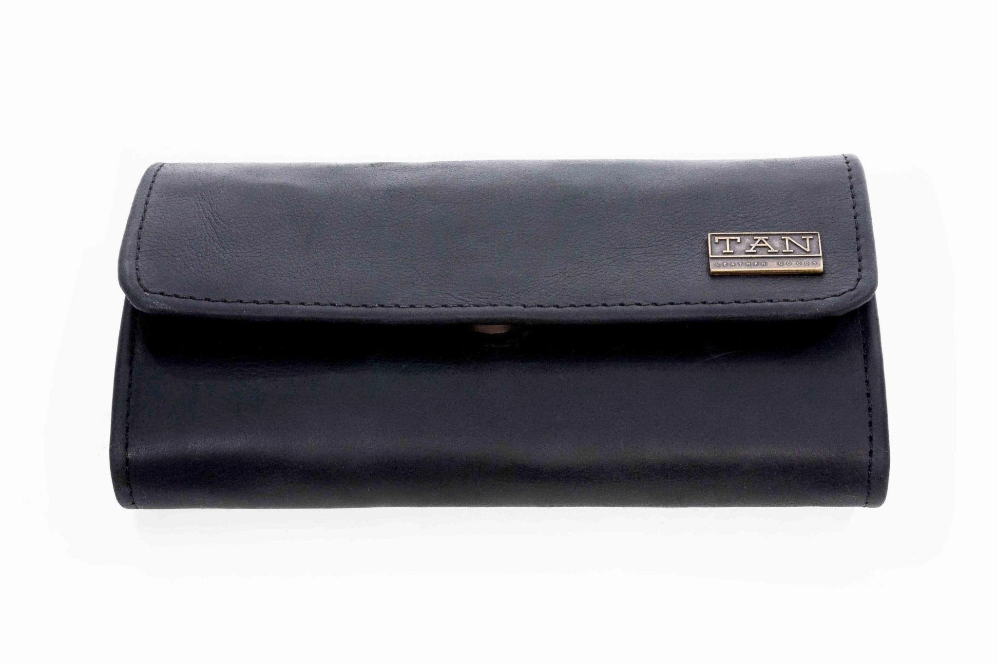 Tan Leather Goods - Lauren Leather Ladies Wallet | Black Hot Pick Deal