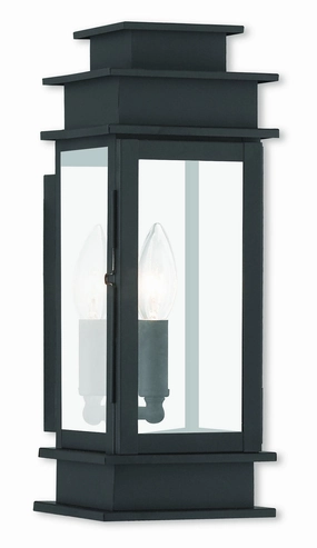 Princeton One Light Outdoor Wall Lantern Black w/ Polished Chrome Stainless SteelOutdoor wall sconces with motion sensor