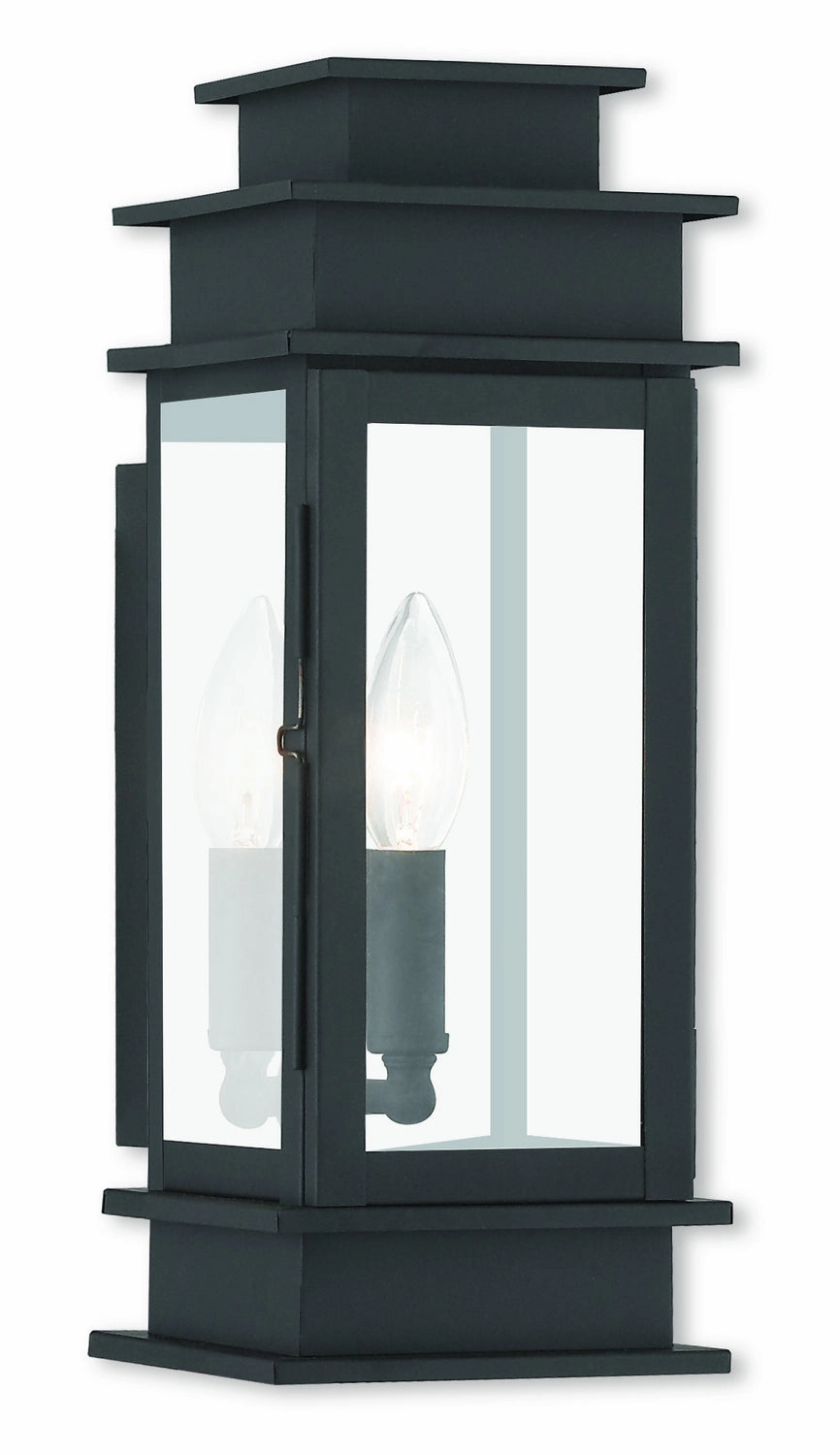 Princeton One Light Outdoor Wall Lantern Black w/ Polished Chrome Stainless SteelOutdoor wall sconces with motion sensor