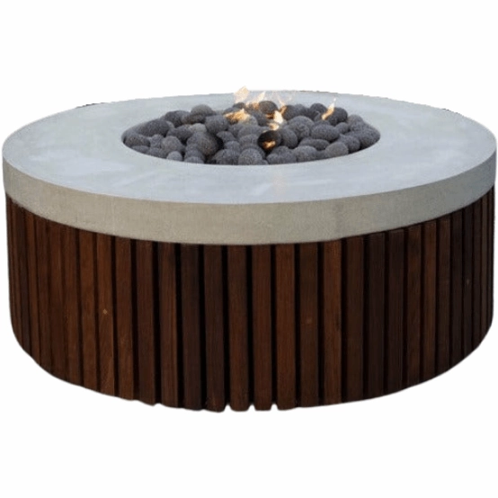 Prism Hardscapes - Hampton Round Concrete & Hardwood Fire Pit Bowlportable outdoor fire pit with lid