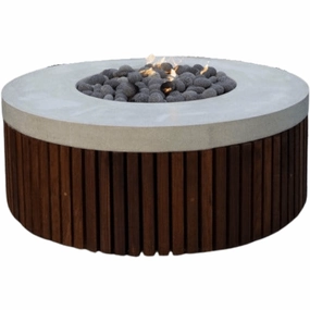 Prism Hardscapes - Hampton Round Concrete & Hardwood Fire Pit Bowlportable outdoor fire pit with lid