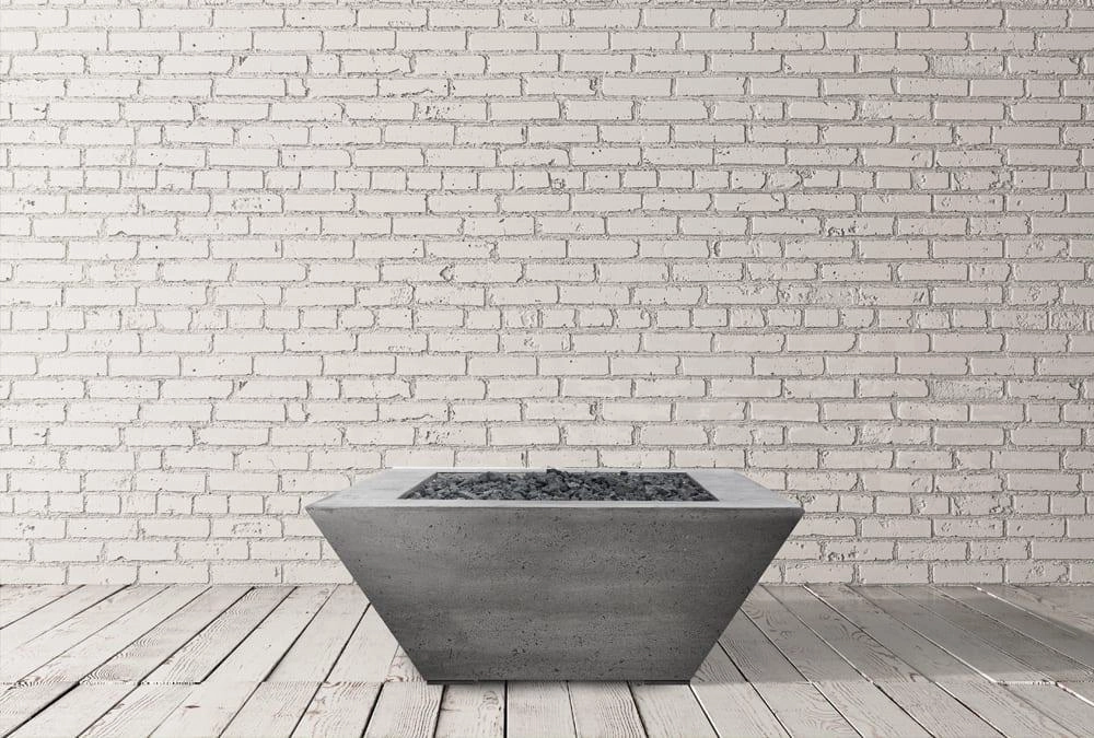 Prism Hardscapes - Lombard Series Pedestal Square Concrete Fire Bowl