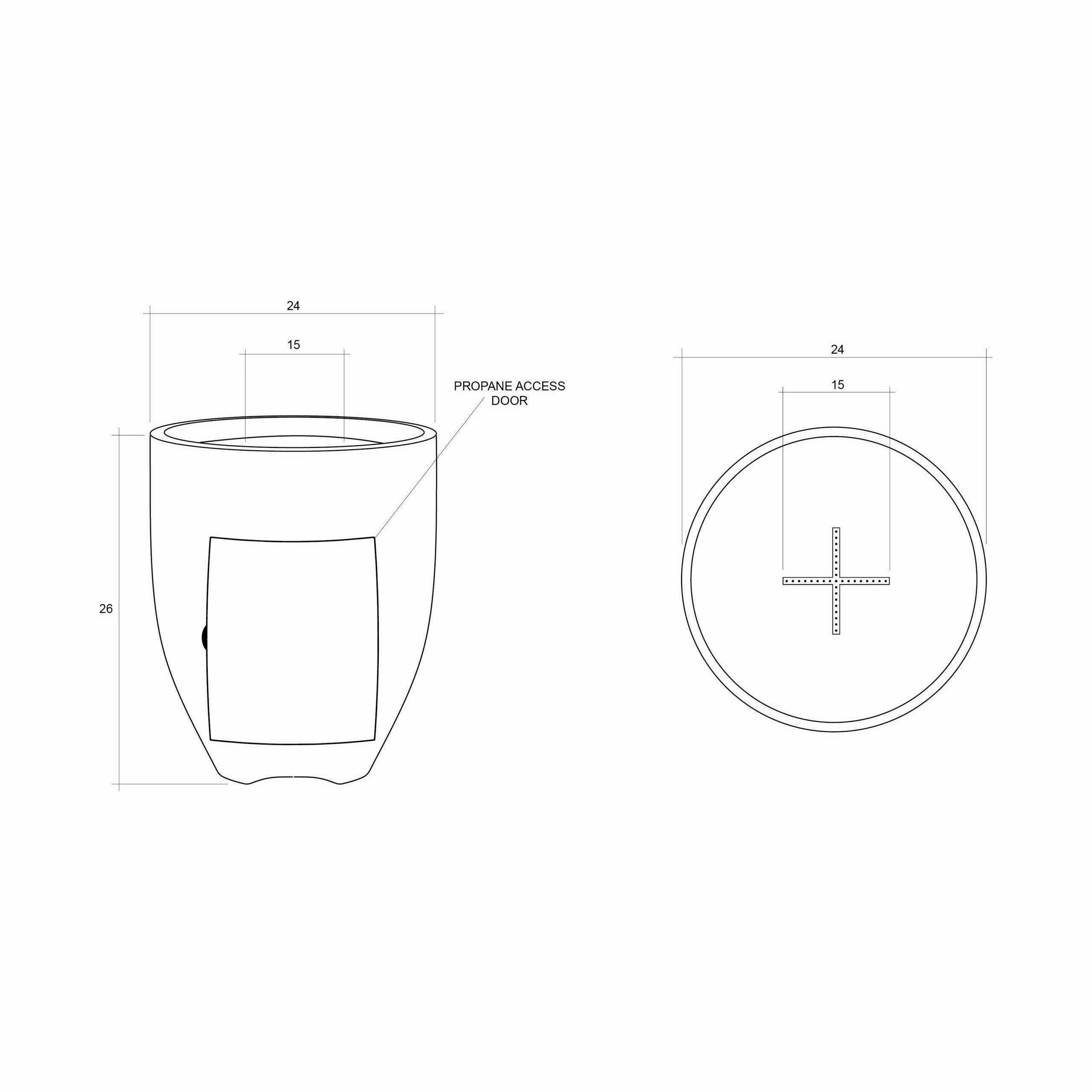 Prism Hardscapes - Pentola Series 3 Round Concrete Fire Bowl