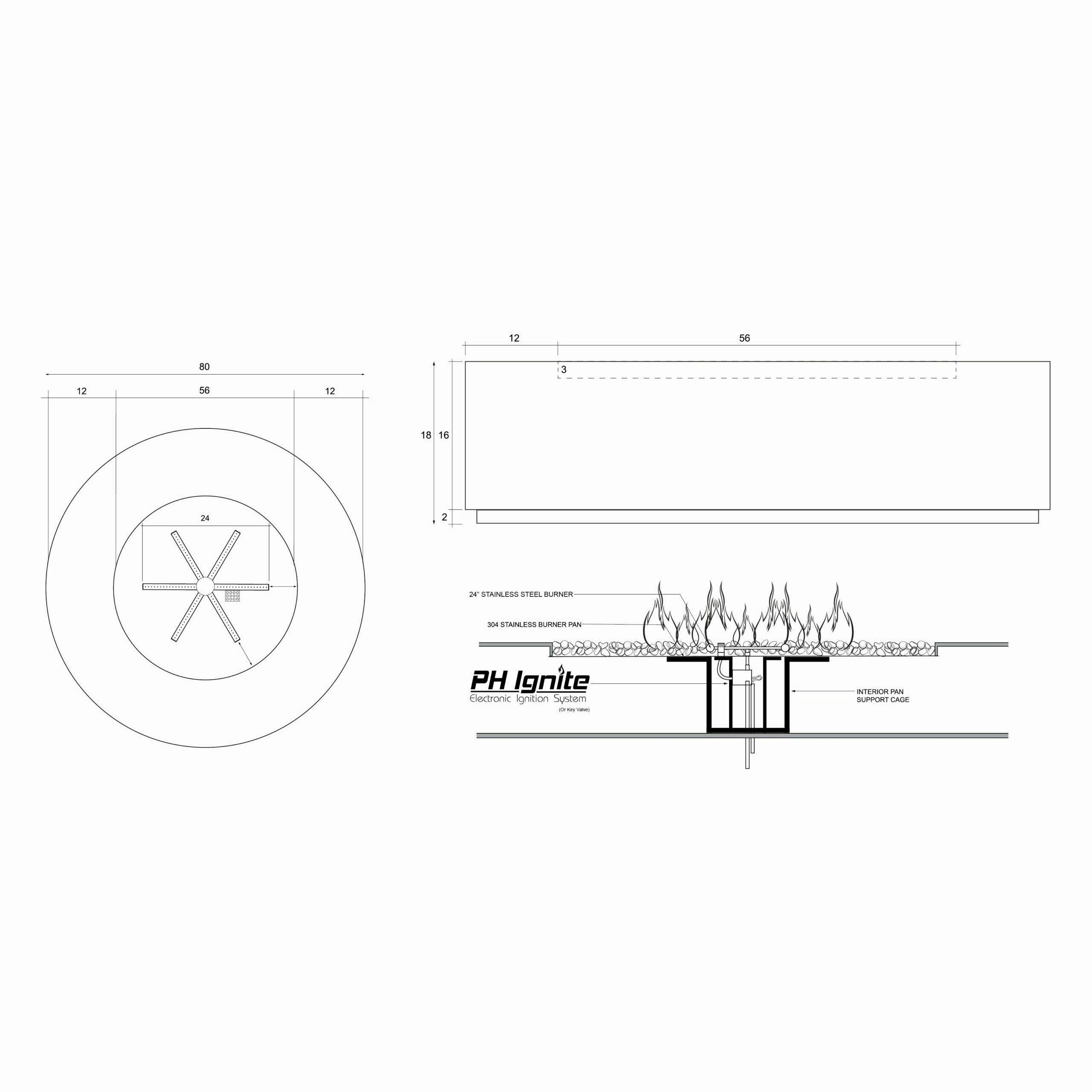 Prism Hardscapes - Rotondo Series 80 Round Concrete Fire Bowl