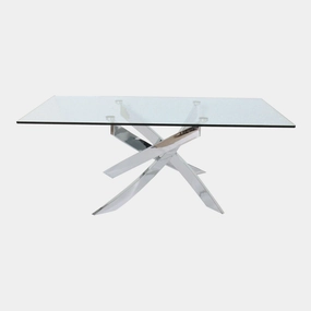 Puzzle - Rectangular Coffee Table In Glass & Chrome Finish Baseoutdoor coffee table for patio or lounge