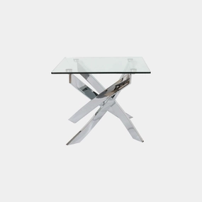 Puzzle - Square Lamp Table In Glass & Chrome Finish Baseoutdoor side table for patio furniture