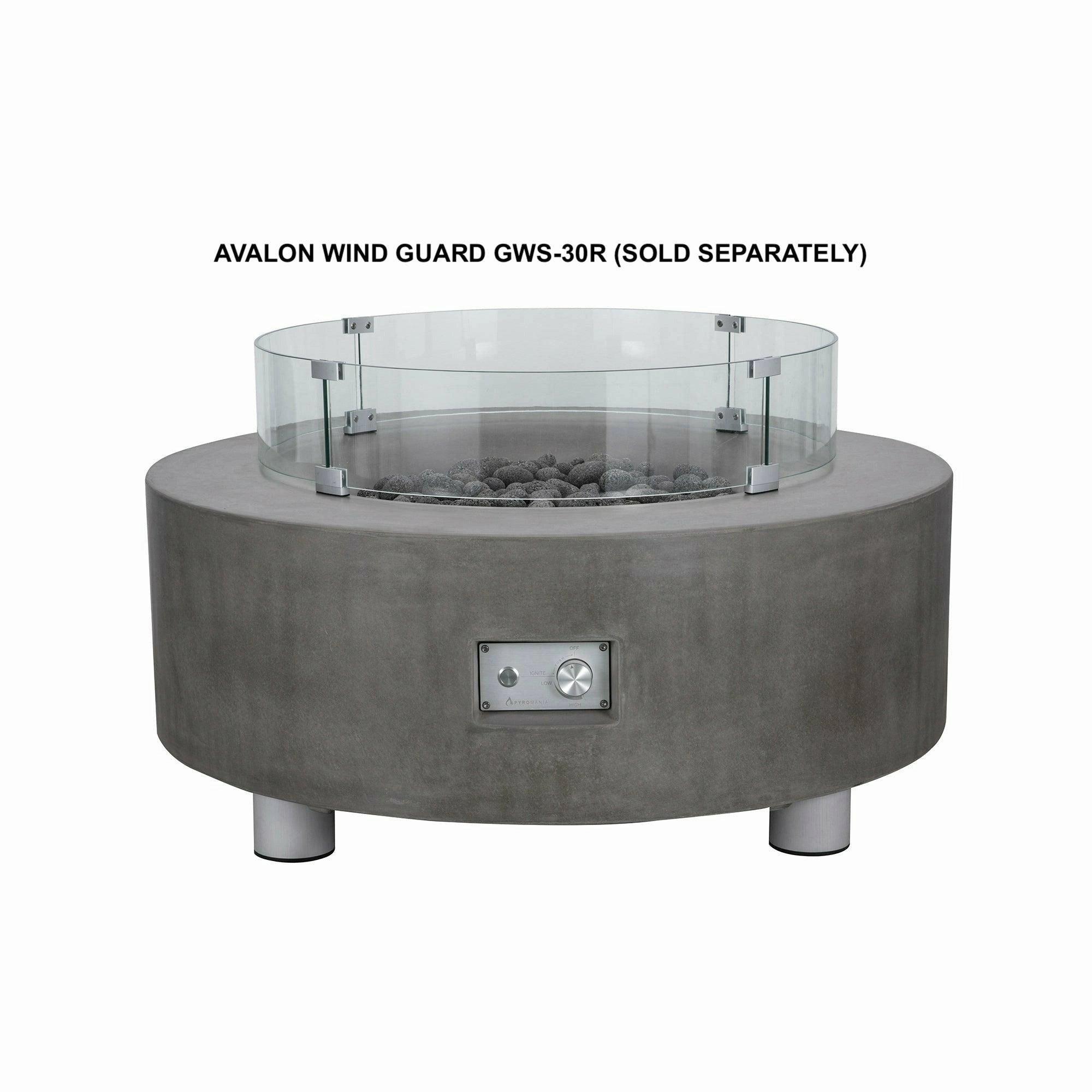 PyroMania Fire - Avalon Round Concrete Fire Pit Table