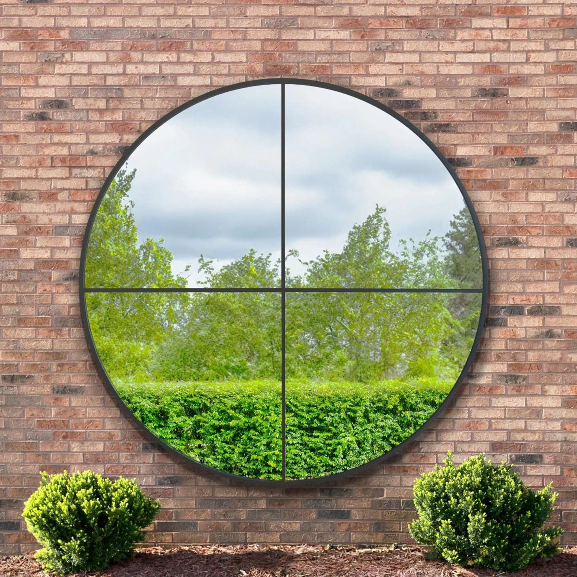 Quartet - Black Round Wall Mirror