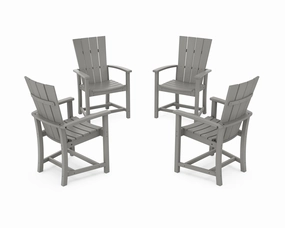 Quattro 4-Piece Upright Adirondack Conversation Setoutdoor patio dining furniture set